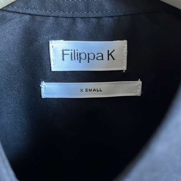 NWT Women's Filippa K Short Cotton Button Down Shirt / Black / X-Small - Picture 4 of 12